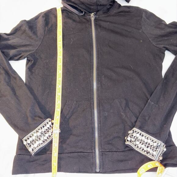 Twisted Heart Bling Y2K Heart Hoodie Jacket Bling On Cuffs Size SMALL EUC - Picture 11 of 11